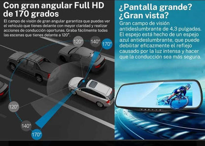 ESPEJO RETROVISOR CON CAMARA BLACKBOX DVR