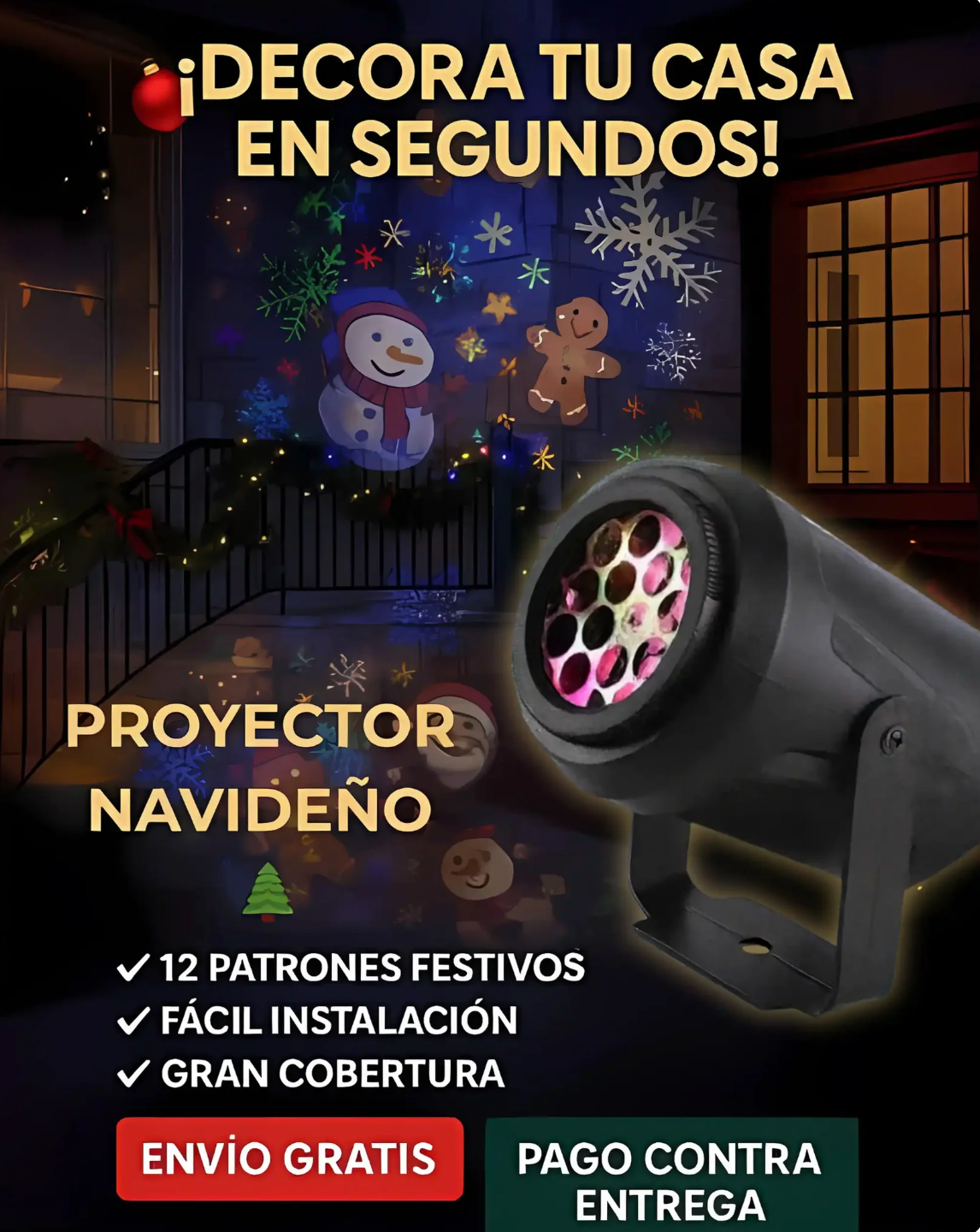 Proyector Navideño LED Impermeable 🎄