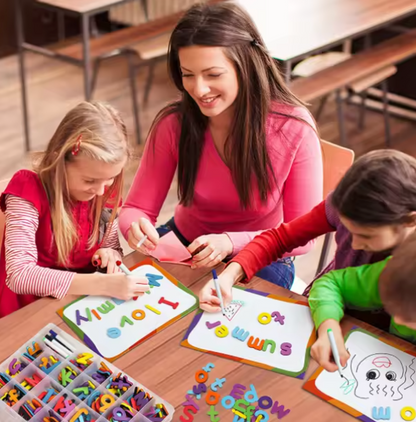 Aprende jugando con tu hijo – Letras Magnéticas Educativas (253 piezas)