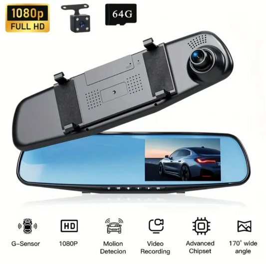 Camara Retrovisor HD-Vista panoramica delantera y trasera