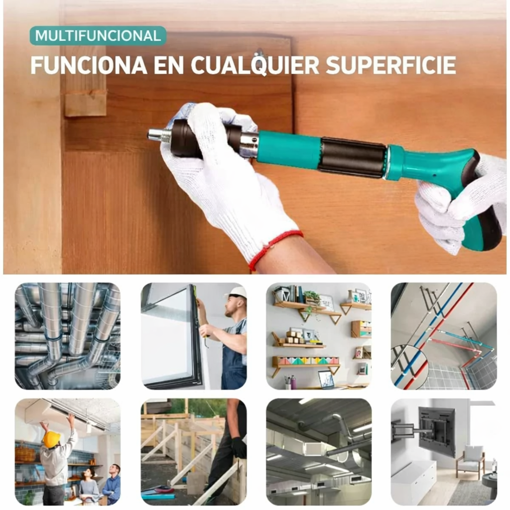 Pistola Remachadora Profesional para Metal, Madera y Concreto – Fácil y Potente