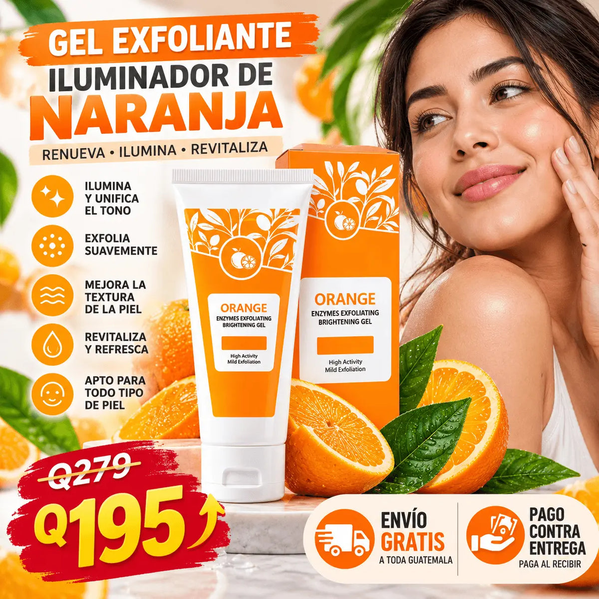Gel Exfoliante de Naranja – Piel Suave, Lisa y Luminosa