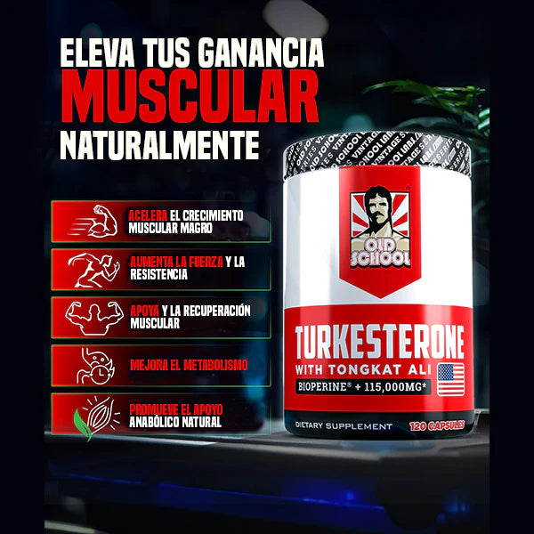 TURKESTERONE CON TONGKAT ALI 120 CAPS - ENVÍO GRATIS 💪