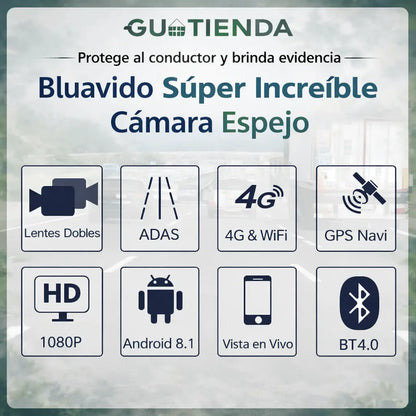 Cámara Retrovisor Inteligente HD Doble Cámara