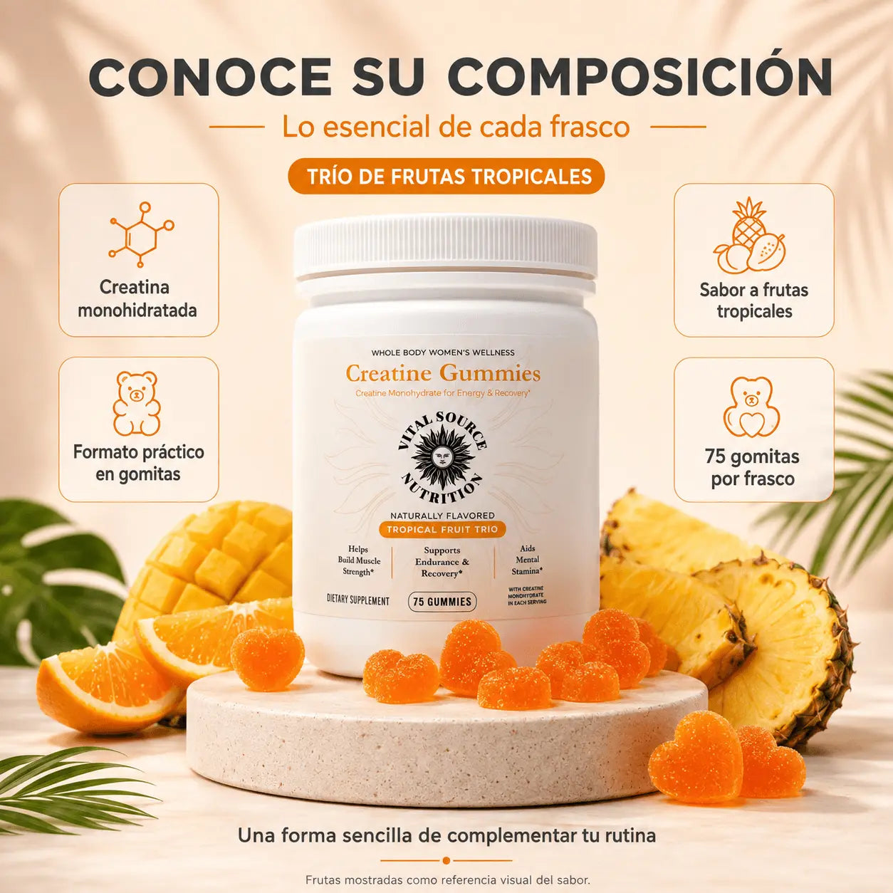 Gomitas de Creatina para Mujer – Energía, Fuerza y Recuperación | 75 Gomitas