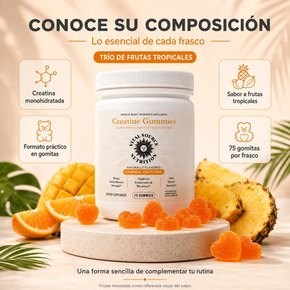Gomitas de Creatina para Mujer – Energía, Fuerza y Recuperación | 75 Gomitas