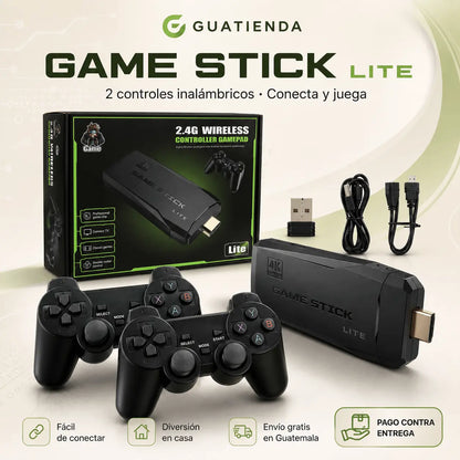 Consola Retro Game Stick para TV + 2 Controles Inalámbricos