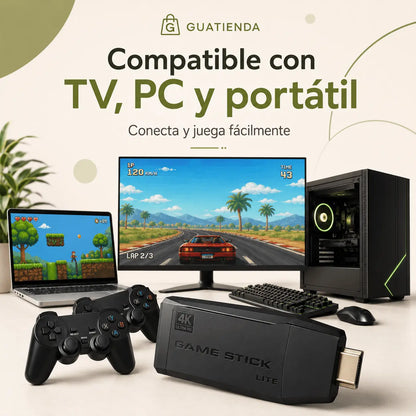 Consola Retro Game Stick para TV + 2 Controles Inalámbricos
