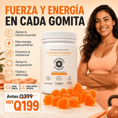 Gomitas de Creatina para Mujer – Energía, Fuerza y Recuperación | 75 Gomitas
