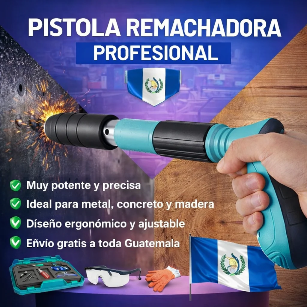 Pistola Remachadora Profesional para Metal, Madera y Concreto – Fácil y Potente