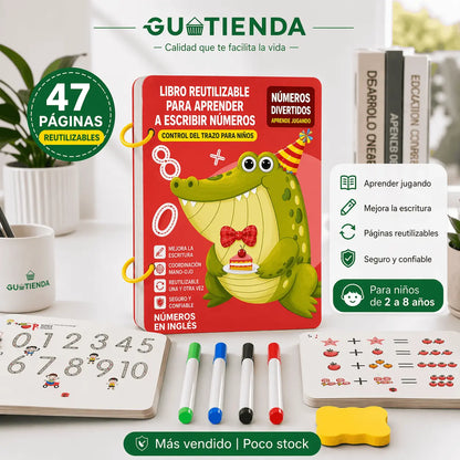 Kit Educativo Reutilizable para Niños – Números y Escritura (47 Páginas)